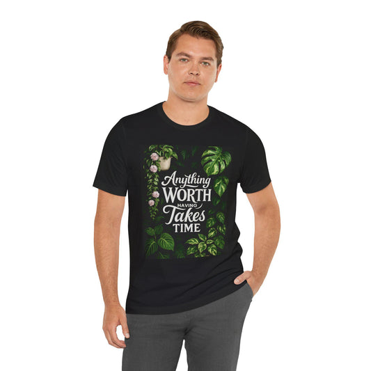 Plant Tee, Plant Lover Shirt, Growth T-Shirt, Green Thumb Top, Botanical Graphic Tee, Gardening Gift for Unisex, Nature Lover Short Sleeve