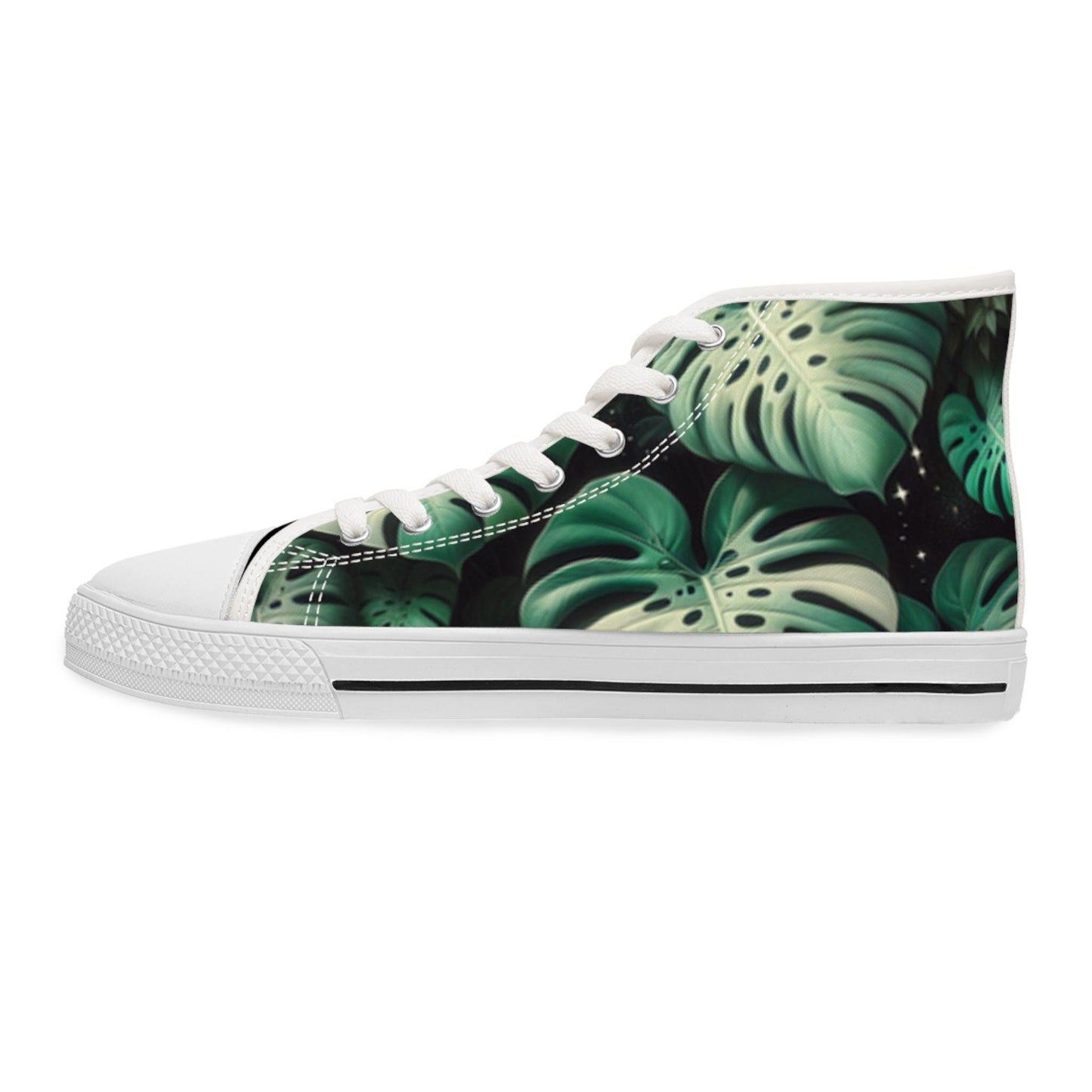 Monstera Leaf Print Women's Sneakers: Tropical Plant Lover Shoes