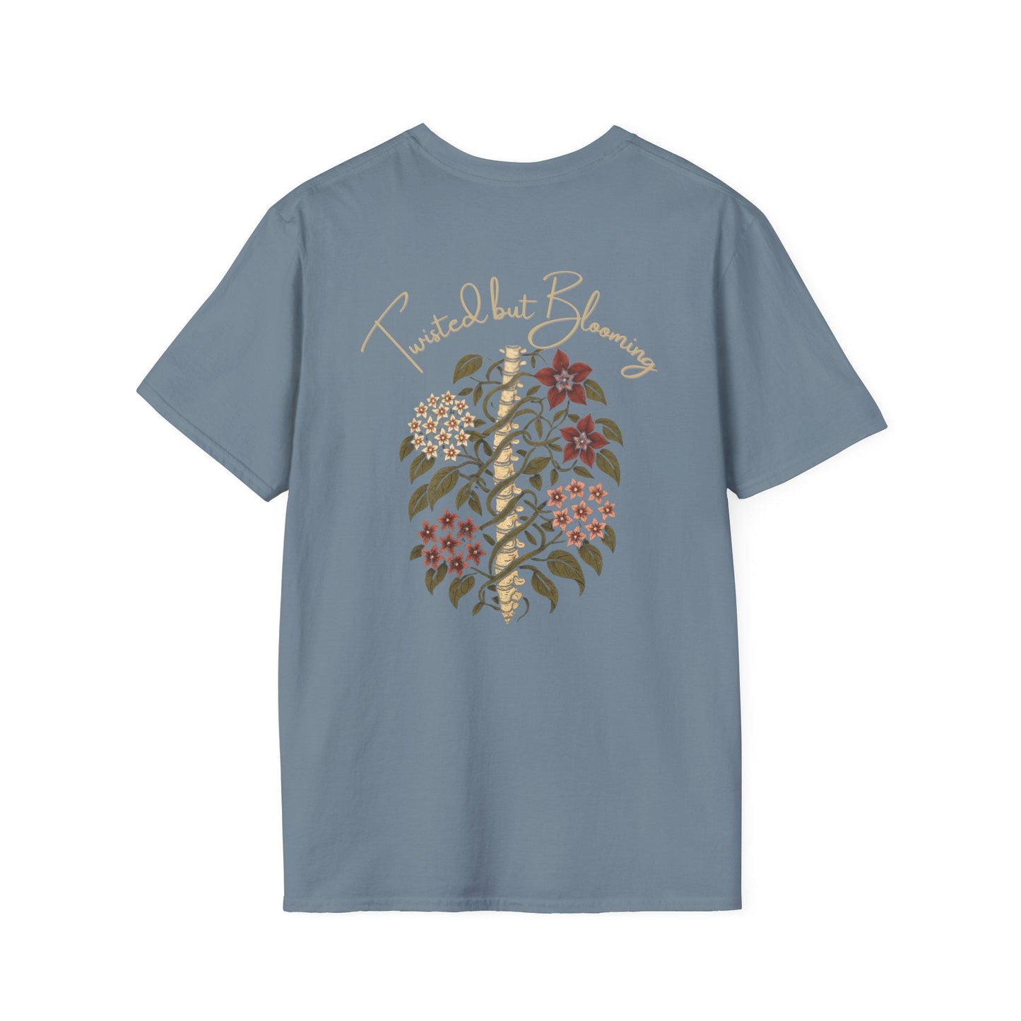 Twisted Blooming Unisex Softstyle T-Shirt, Plant Lover Shirt, Edgy Tee, Motivational Graphic Top, Botanical Apparel