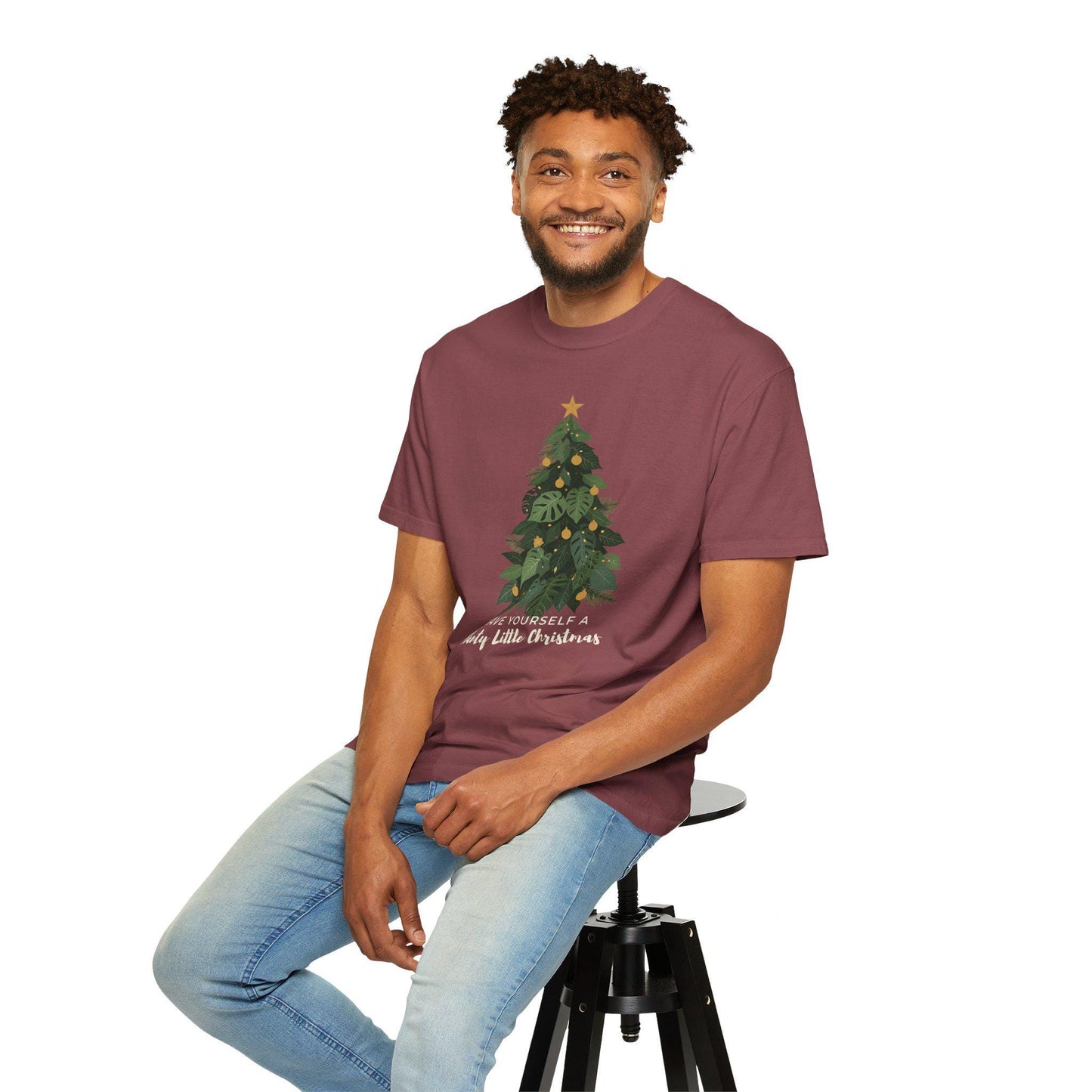 Have Yourself a Merry Little Plantmas - Unisex Garment-Dyed Holiday T-Shirt