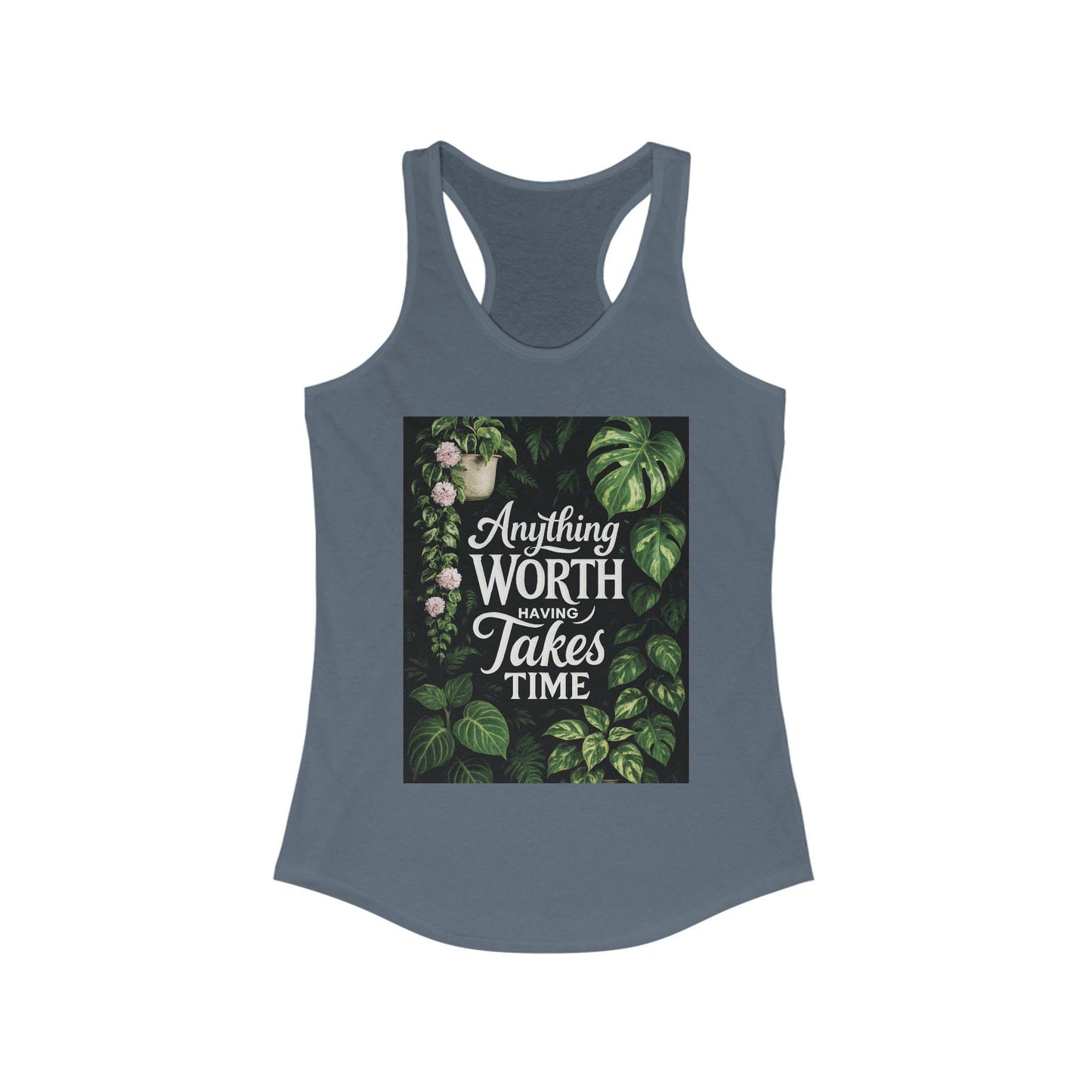 Tropical Plant Racerback Tank: Inspirational Quote, Summer Style