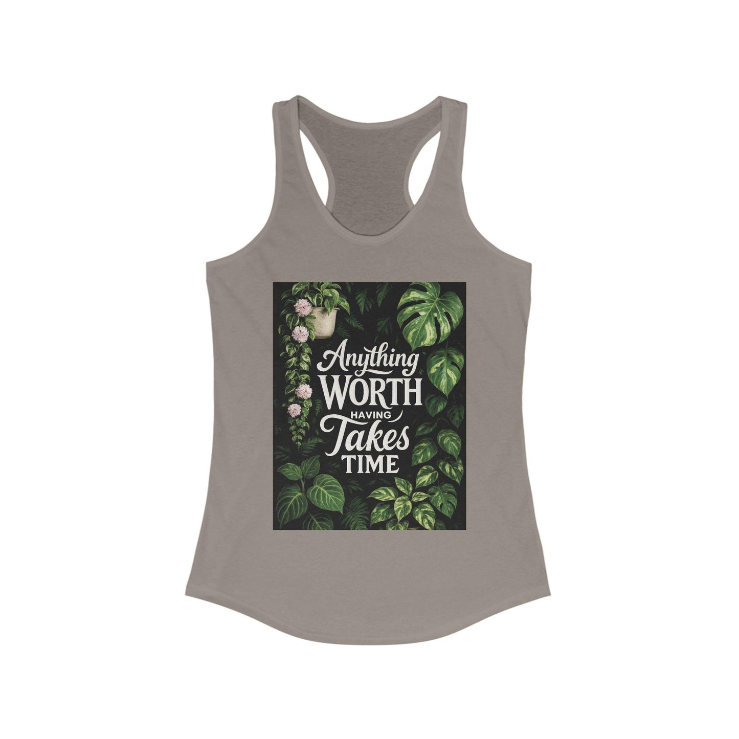 Tropical Inspirational Racerback Tank - Perfect for Gym, Yoga, Casual Summer Wear, Self-Care Gifts, or Relaxing at Home