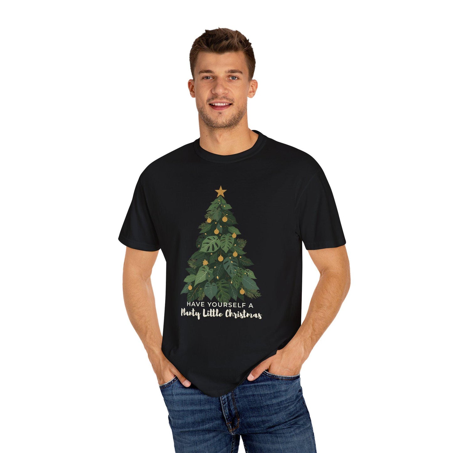 Have Yourself a Merry Little Plantmas - Unisex Garment-Dyed Holiday T-Shirt