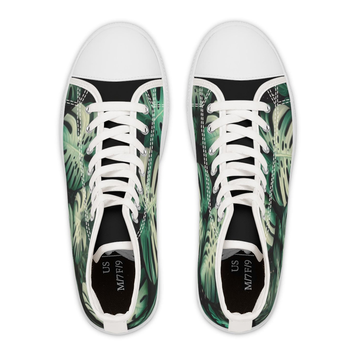 Monstera Plant Women's Sneakers, Tropical Leaf Print Shoes, Plant Lover Gift, Nature Inspired Fashion, Greenery Patterned Footwear, Monstera