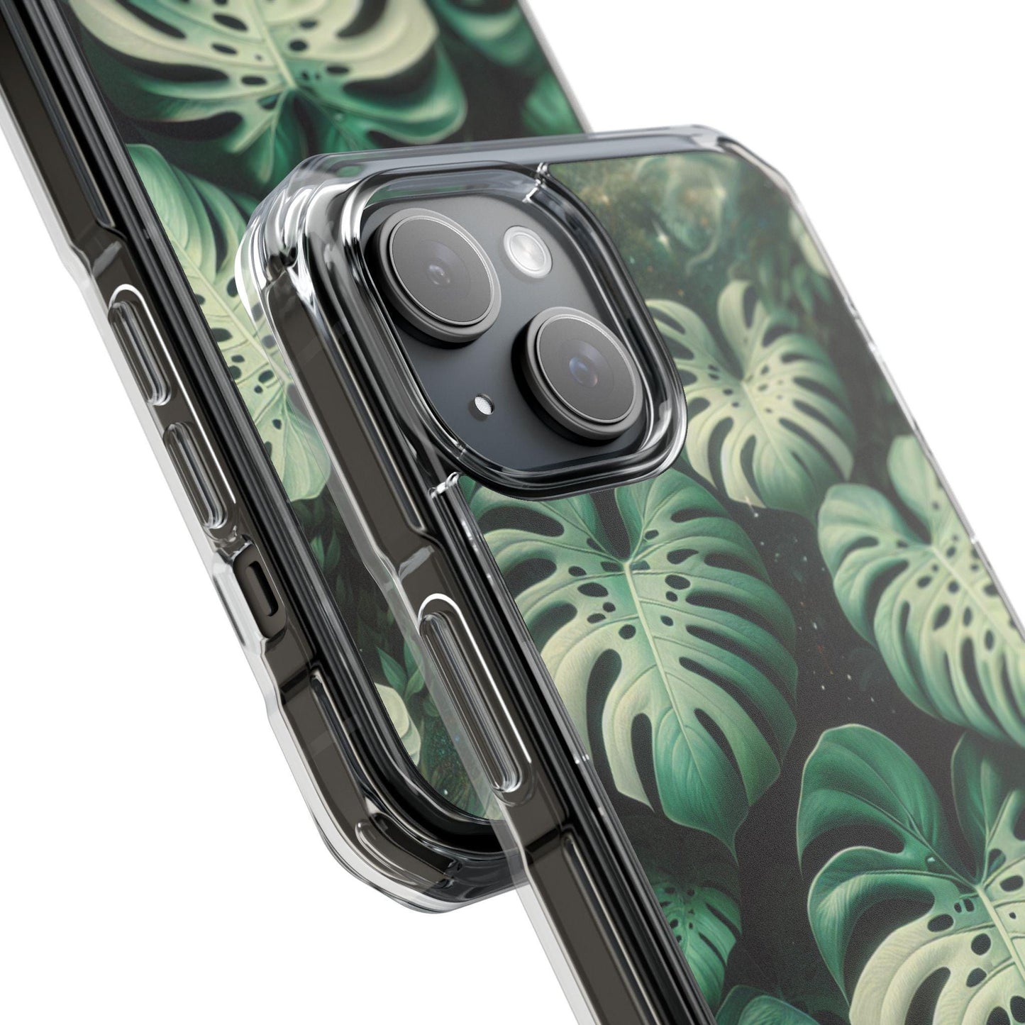 Shimmering Monstera- Magnetic Clear Impact Cases