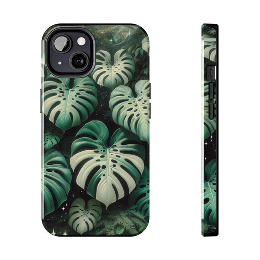 Tough Phone Cases, Tropical Monstera Plant Lover Gift, iPhone 13-17 Models, Durable Phone Cover, Botanical Phone Case