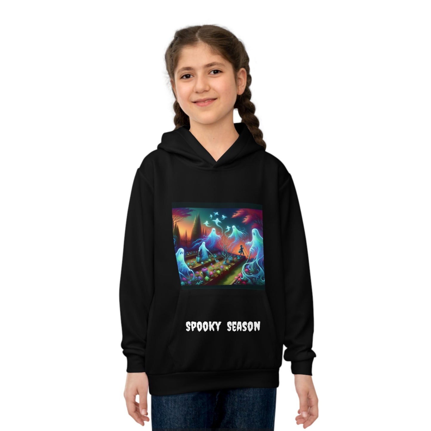 Spooky Season Ghosts Kids Hoodie, Halloween Children's Sweatshirt, Scary Ghost Youth, Halloween Hoodie for Kids, Trick or Treat
