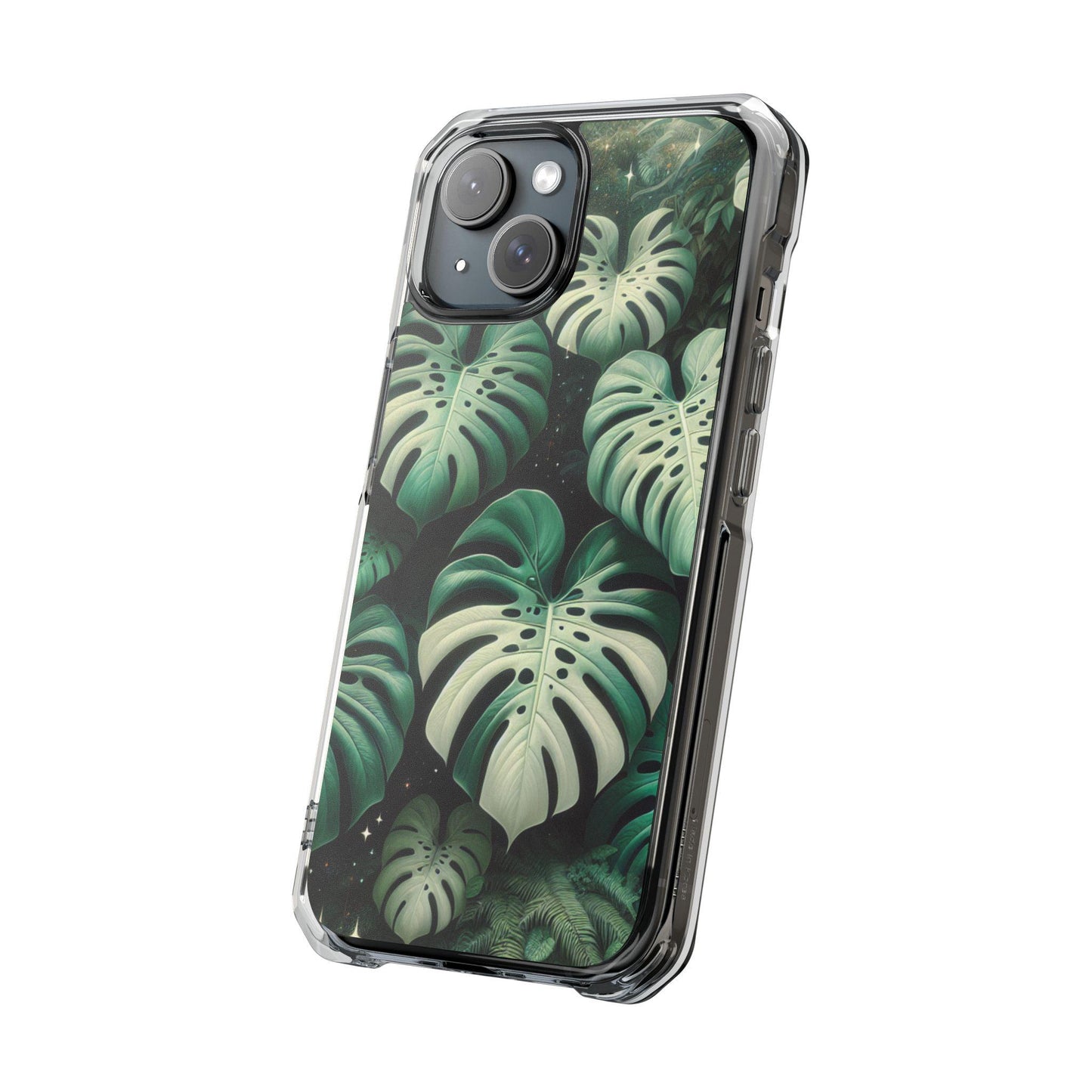 Shimmering Monstera- Magnetic Clear Impact Cases
