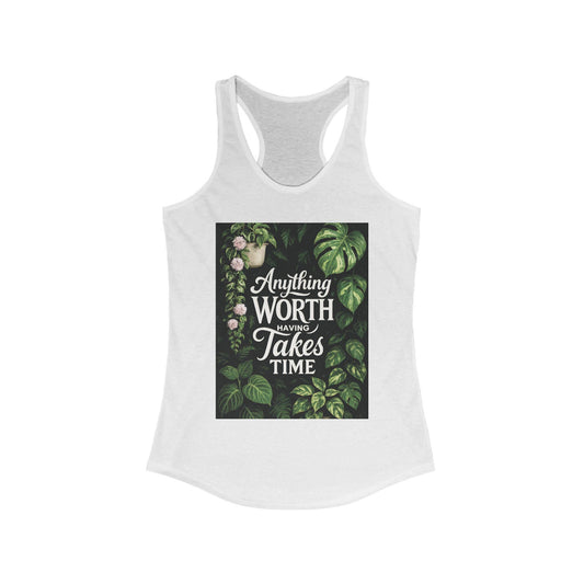 Tropical Inspirational Racerback Tank - Perfect for Gym, Yoga, Casual Summer Wear, Self-Care Gifts, or Relaxing at Home