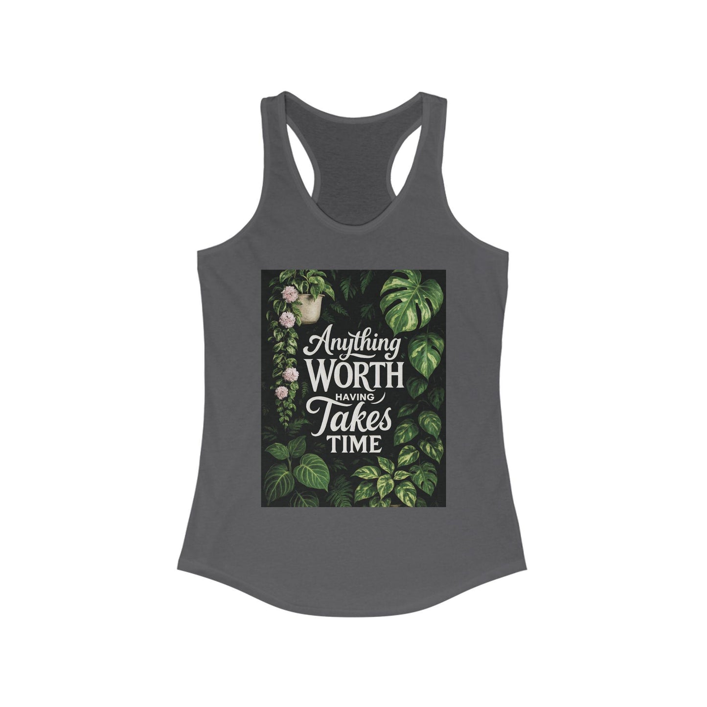 Tropical Inspirational Racerback Tank - Perfect for Gym, Yoga, Casual Summer Wear, Self-Care Gifts, or Relaxing at Home