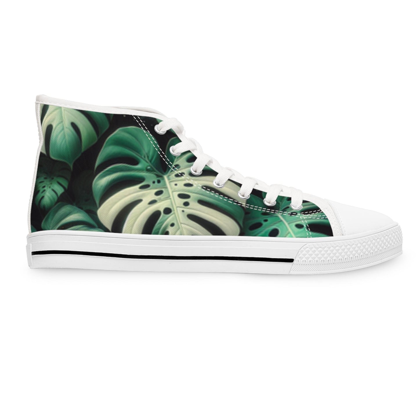 Monstera Leaf Print Women's Sneakers: Tropical Plant Lover Shoes