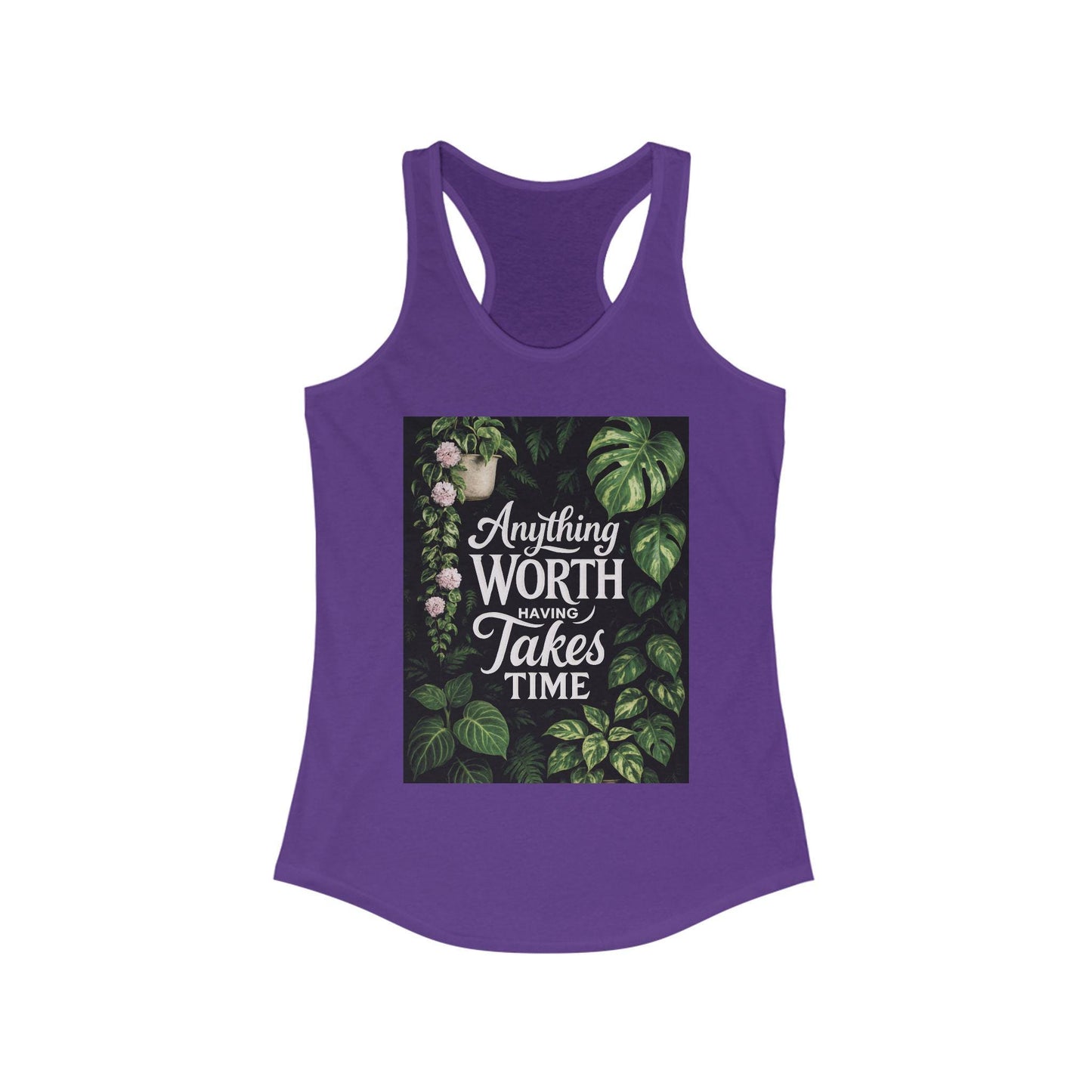 Tropical Inspirational Racerback Tank - Perfect for Gym, Yoga, Casual Summer Wear, Self-Care Gifts, or Relaxing at Home